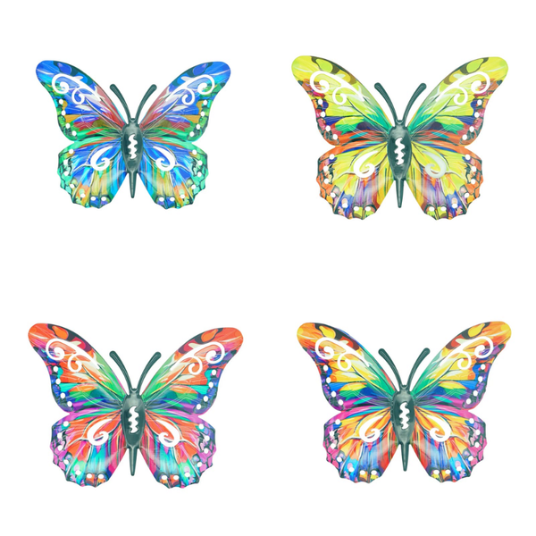 🦋Vibrant Metal Butterfly Wall Art – 4 Color Set